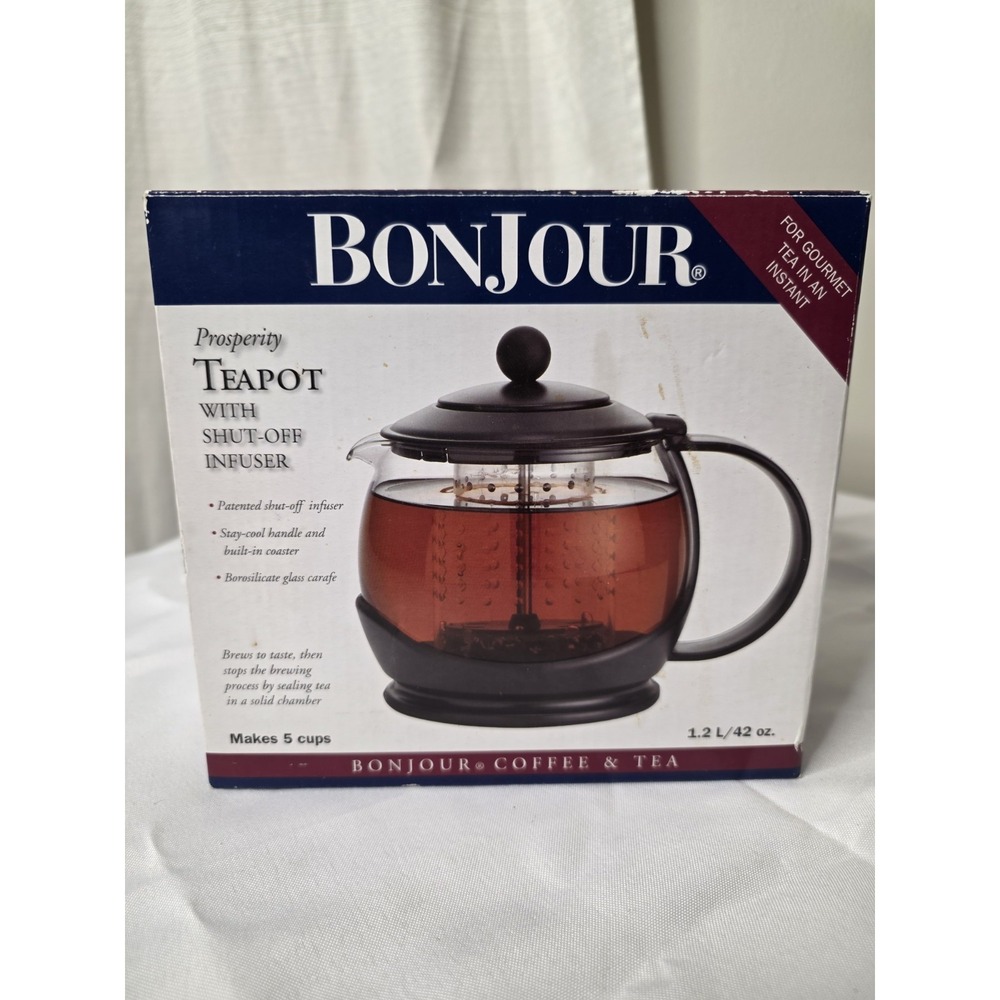 BONJOUR COFFEE & TEA GLASS TEAPOT 1 LITRE (35 FL OZ)